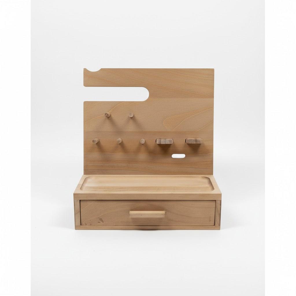 Finer Gents Desk Wood Organizer