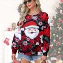 VILOVE Ugly Christmas Sweatshirt Women Snowman Graphic Pullover Xmas Hoodie Merry Christmas Print Tee Cute Crewneck Tops