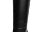VIUGJNEX Women Knee High Boots Almond Toe Chunky Block High Heel Side Zipper Long Boots for Women (7, Black)