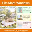 Cat Hammock with Industrial-Grade Suction Cups - Solid Pine Wood Seat, Soft Cushion - 42 lb Capacity