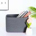 MINTWOOD Design 3-Pack Decorative Woven Storage Baskets for Shelves, Cube Bin Box for Organizing Books, Shoes, Dog Toys, Pantry Closet and Living Room Organizer, Charcoal Gray