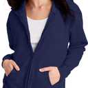 Hanes Women's EcoSmart Full-Zip Hoodie Sweatshirt (Medium, Navy)