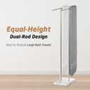 KES Standing Towel Rack, 37" H, 18/8 Stainless Steel & Marble Base Polished