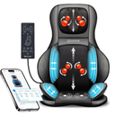 COMFIER Shiatsu Neck Back Massager with Heat,2D/3D Massage Chair Pad with App Control,Deep Tissue Kneading Massage Chair Pad with Compression,Adjustable Back Coverage,Black