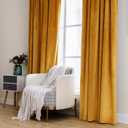 MIULEE Velvet Curtains 96 inches 2 Panels - Luxury Blackout Curtains for Bedroom Living Room Thermal Insulated Fall Decor Super Soft Window Drapes Rod Pocket & Back Tab, Mustard Yellow
