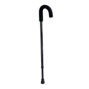 Medline Standard Aluminum Cane with Contoured Foam Handle, Adjustable Height (30-38 inches), Black - Pack of 6, Ideal Lightweight Mobility Aid for Stability and Support