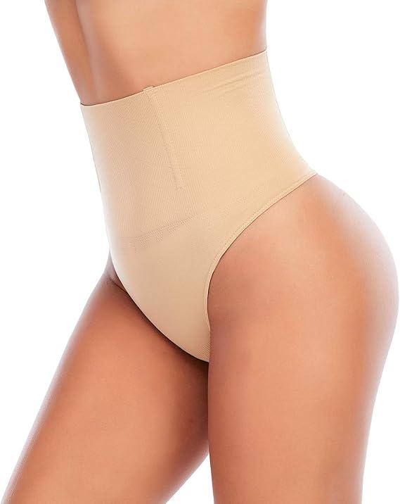Werena Tummy Control Thong Shapewear for Women Seamless Shaping Thong Panties Body Shaper Underwear (Small)