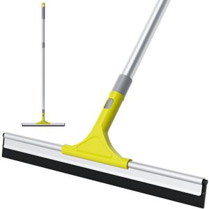 Jetshine 60'' Floor Squeegee Heavy Duty Scrubber with Telescopic Pole, Long Handle Squeegee for Floor with Rubber Blade Squeegee Broom for Concrete Floor Shower Tile Glass Pool Garage -17in