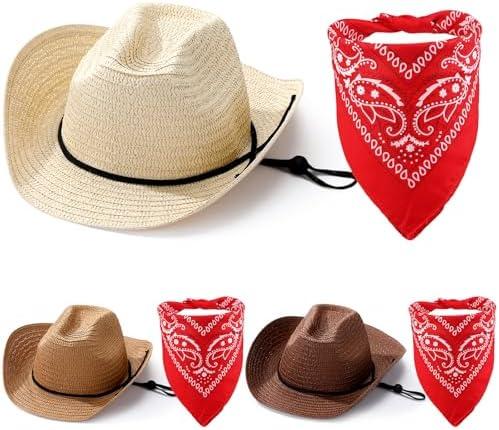 Unittype Cowboy Hats Set of 3 - Classic Western Cowboy Party Hat Accessories
