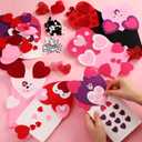 32 Pcs Valentine's Sock Puppets Making Kit Heart Hand Puppet Felt Toys for Kids Storytelling Role Play Party Supplies for Girl Boy