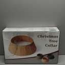 42in Extra Large Christmas Tree Collar - Wicker Woven Tree Collars for Artificial Trees - Handmade Rattan Rustic Farmhouse Basket for Tree Base Cover with Cord Cut-Out for 9ft 10ft 12ft Tree (Black)