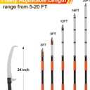 LAANPOLE 26FT Pole Saw, Telescoping Tree Trimmer with 5-20FT Extension Pole, Manual Branches Pruner for Backyard