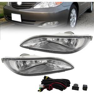Fog Lights Compatible With 2002-2004 Camry/2005-2008 Corolla/2002-2003 Solara Front Bumper Driving Lights Halogen Bulb with Switch and Harness 1 Pair of Fog Lights