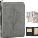 PU Leather Bible Cover Case for Men and Women - Large Waterproof Protective Case With Handle, Carrier Tote Bag With Christian Accessories Gifts (Gray 6#, M)