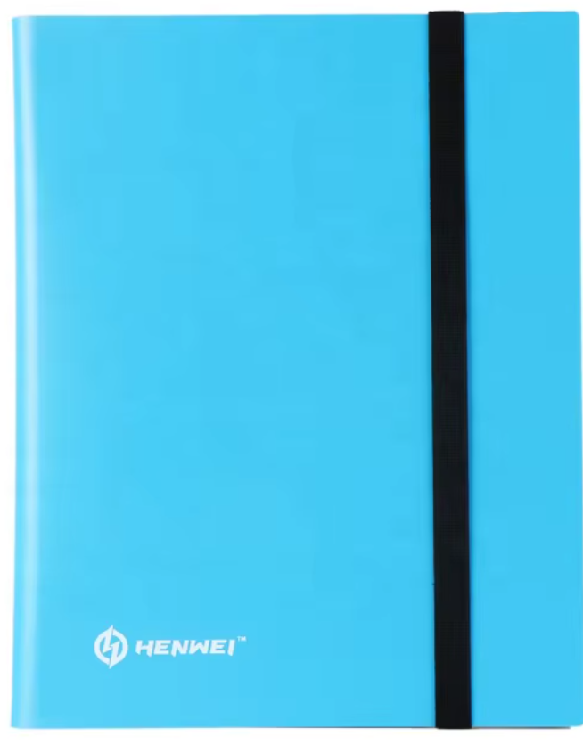 9 Pocket Trading Card Binder,360 Side-Loading Card Collection Binder,Ringless Card Binder with Strap,PP Card Holder Album for TCG,CCG,MTG,Game,Sports Cards,Good Gift for Card Collectors-Blue