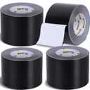 4 Inch Black Duct Tape - 4 Pack Heavy Duty Duct Tape, Totals 220 Yards, 8.3 mil Thickness, Strong, Flexible, No Residue, All-Weather and Tear by Hand - for Repairs, Industrial, Professional Use
