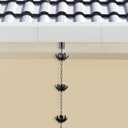 Oak Leaf Rain Chain with Adapter, 8.5ft Adjustable Lotus Rain Catcher Chain for Gutters Outside Downspout, for Divert Water and Home Display, Black Powder Coated