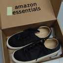 Amazon Essentials Womens Casual Lace Up Platform Sneakers (7.5, Black)