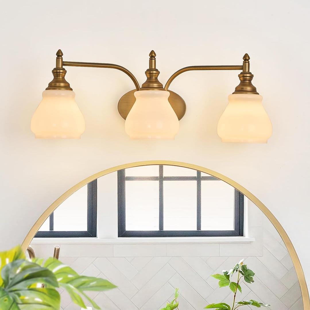 Vintage 3- Light Bathroom Vanity Light Fixtures Modern Vanity Lights for Bedroom Over Mirror