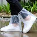 24 pairs of rainproof shoe covers - disposable plastic rain shoe covers - men's and women's plastic shoe covers, waterproof and non slip shoe covers, transparent and individually packaged Size 10