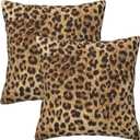 Leopard Print Pillow Covers 18x18 in Couch Cheetah Print Pillow Case Sets of 2 Modern Decorative Square Throw Pillows for Home Living Room Bedroom Bed Cushion Outdoor