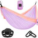 Grassman Camping Hammock Double & Single Portable Hammock with Tree Straps, Lightweight Nylon Parachute Hammocks Camping Accessories Gear for Indoor Outdoor Backpacking, Travel, Hiking, Beach