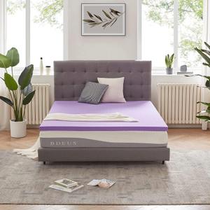 SINWEEK 1.5 Inch Gel Memory Foam Mattress Topper Ventilated Soft Pressure Relief Mattress Pad, Breathable Bed Topper, CertiPUR-US Certified, Queen Size