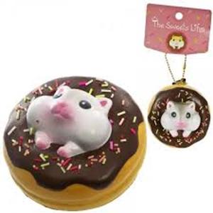 Hamster Squishy Toys - Slow Rising Squishy Toy  Strawberry Chocolate Donut  Squishy for Kids, Girls, Boys, Adults 5 Pack