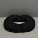 Donut Pillow Seat Cushion - Cooling Gel Floor Pillow, Memory Foam Floor Cushion for Office & Home, Car Seat, Hemorrhoids Pillow, Sciatica & Tailbone Pain Relief Chair Cushion, Black (17" x 13.5" x 2.8")