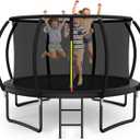 MammyGol Trampoline  244/370/427cm with All Parts, Pumpkin Design, Stable Frame Construction, Outdoor Trampoline with Enclosure Net for Family, ASTM Approved