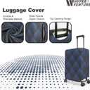 HYPER VENTURE Washable Luggage Cover - Fashion Suitcase Protector Fits 27-30 Inch Luggage (Blue Cube, L)