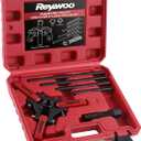 Harmonic Balancer Puller Kit, Adjustable 3-Jaw Puller for Removing Harmonic Damper Pulley Compatible with Chevy GM Chrysler Cadillac Ford, Forcing Screw Fits a 3/8" Square Drive