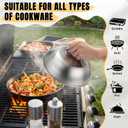 3 Pcs 9 Inch Cheese Melting Dome Round Basting Cover Stainless Steel Griddle Dome for Flat Top Griddle Grill, Kitchen Accessories Indoor or Outdoor