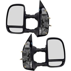 PartsFlow 2Pcs Manual Tow Telescopic Side Mirrors For 2002-2016 Ford E-350 Super Duty/E-150/E-250/Econoline Van/Econoline/E-150 Club Wagon/E-350 Club Wagon