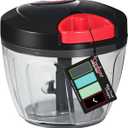 Cambom Manual Food Chopper Vegetable Cutter, Hand String Vegetable Chopper Onions Cutter for Vegetable Fruits Nuts BPA Free Food Safe Material, 650ml Black