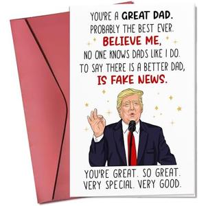 Pawzity Fathers Day Card - Funny Fathers Day Cards from Daughter, Son, Kids, Children, Wife - Happy Humorous 2st First Father's Cards Funny for Dad, Father - Single 5.3''x 8'' Card with Envelope Set of 2