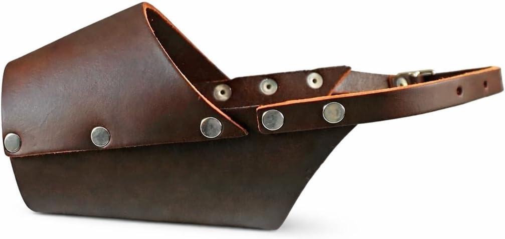 JorVet Leather Muzzle for Dog  Comfortable & Durable to Prevent Biting |Vet-Approved for Safety  Adjustable & Secure Fit  Large, Brown