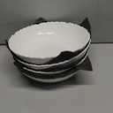 HOMBENE Heartbeat Pasta Bowls Set of 4, 40oz, Porcelain Wide and Shallow, Soup, Pasta, Noodle, Dinner, Large Salad Bowls Soup Bowl for Kitchen, Microwave & Dishwasher Safe (White)