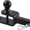 TOPTOW 3 in 1 ATV/UTV Towing Hitch Receiver 64032 Ball Mount Adapter with 1 7/8 inch Ball, Fit for 1-1/4 inch Receiver