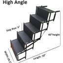 Upgraded Dog Stairs, Metal Frame Foldable Large Dog Step, Lightweight Portable Pet Ladder Ramp for Cars, SUVs and High Bed, 5 Steps