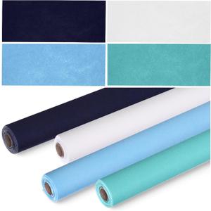 Skyygemm 4 Rolls Colored Bulletin Board Paper Nonwoven Craft Waterproof Fade Resistant Bulletin Board Paper Roll Bulk for Fall Art Decor Drawing Craft Painting(Blue,2 x 12 ft)