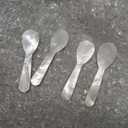 Glass Caviar Serving Set with 4 Pcs Mother of Pearl Spoons 3.2 Inch Caviar Dish Chiller Server Set with Ice Holder for Egg, Ice Cream, Coffee, Restaurant Serving