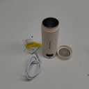 Travel Electric Kettle Portable Mini Kettle,Small Hot Water Boiler with 4 Temperature Settings,304 Stainless Steel,Fast Boiling Water with Auto Shut-Off and Boil Dry Protection,400ml (Beige, 400ML)