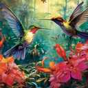 1000 Piece Puzzle for Adults - Hummingbird Garden | Wooden Jigsaw Puzzles 1000 Pieces | Decorations DIY Leisure Game Toy Gift for Family Friends| Difficult Puzzles Size 29 x 20 inches