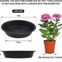 TITE Plant Saucer 16 inch,Heavy Large Planter Durable Thicker Plastic Plant Trays for Indoors and Outdoor,Plant Saucer Drip Trays,Black (16 inch, Black)