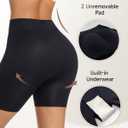 Padded Underwear Butt Lifting Panties Butt Lifter Built-In Fake Butt Pads Tummy Control Shapewear for Women (Black, L)