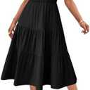 Zeagoo Womens Summer Casual Dresses Ruffle Sleeve V Neck  Dress Flowy Tiered Dress with Pockets Boho Sundresses, L