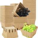 MIVIDE 100 Pack Natural Pulp Fiber Berry Basket, Strawberry Baskets Molded Berry Basket Farmers Market Produce Baskets Container for Strawberry Blueberry Raspberry Vegetable