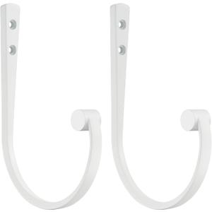 Curtain Holdbacks 2Pcs,Matte White Barrel Zinc Alloy Curtain Tiebacks,Wall Mounted Curtain Holders for Drapes.