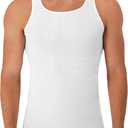 Hanes Men's Tank Undershirt Pack, Cotton Tank Undershirt, Moisture-Wicking, Breathable, White or Grey/Black, Multi-Pack (White, M)